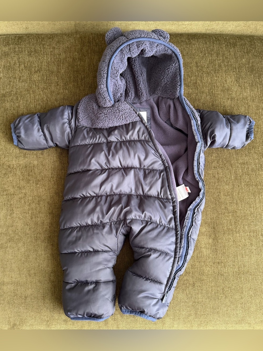 GAP Baby Navy Blue Lightweight one-piece Snowsuit
